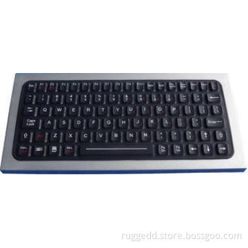 IP68 silicone rubber ruggedized keyboard with sealed alumin